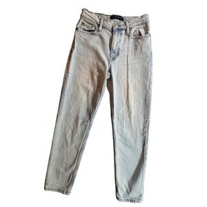 Aeropostale Mom Jeans Womens 00R Light Wash High Waisted Tapered Denim Pants